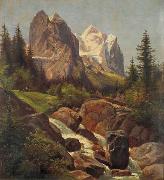 Friedrich Paul Nerly Wellhorn und Wetterhorn oil painting artist